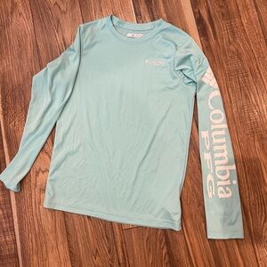 Columbia PFG Terminal Tackle Light Aqua Long Sleeve Performance Tee